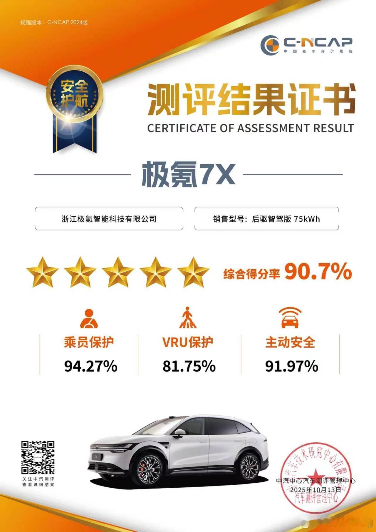 国产车从碰撞门到五星大满贯看完极氪7X的拆车直播，心里确实挺踏实的。105km/