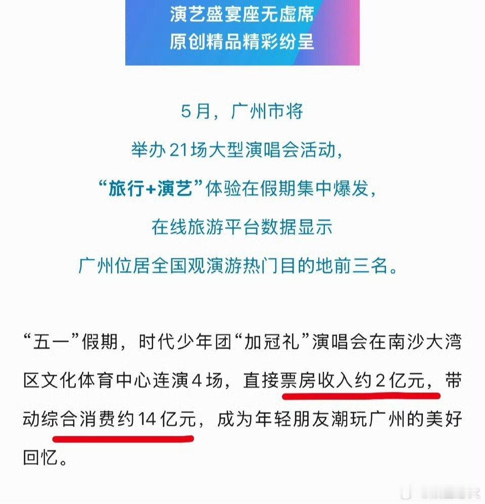 时代少年团五一演唱会带动消费14亿 时代少年团演唱会时代少年团