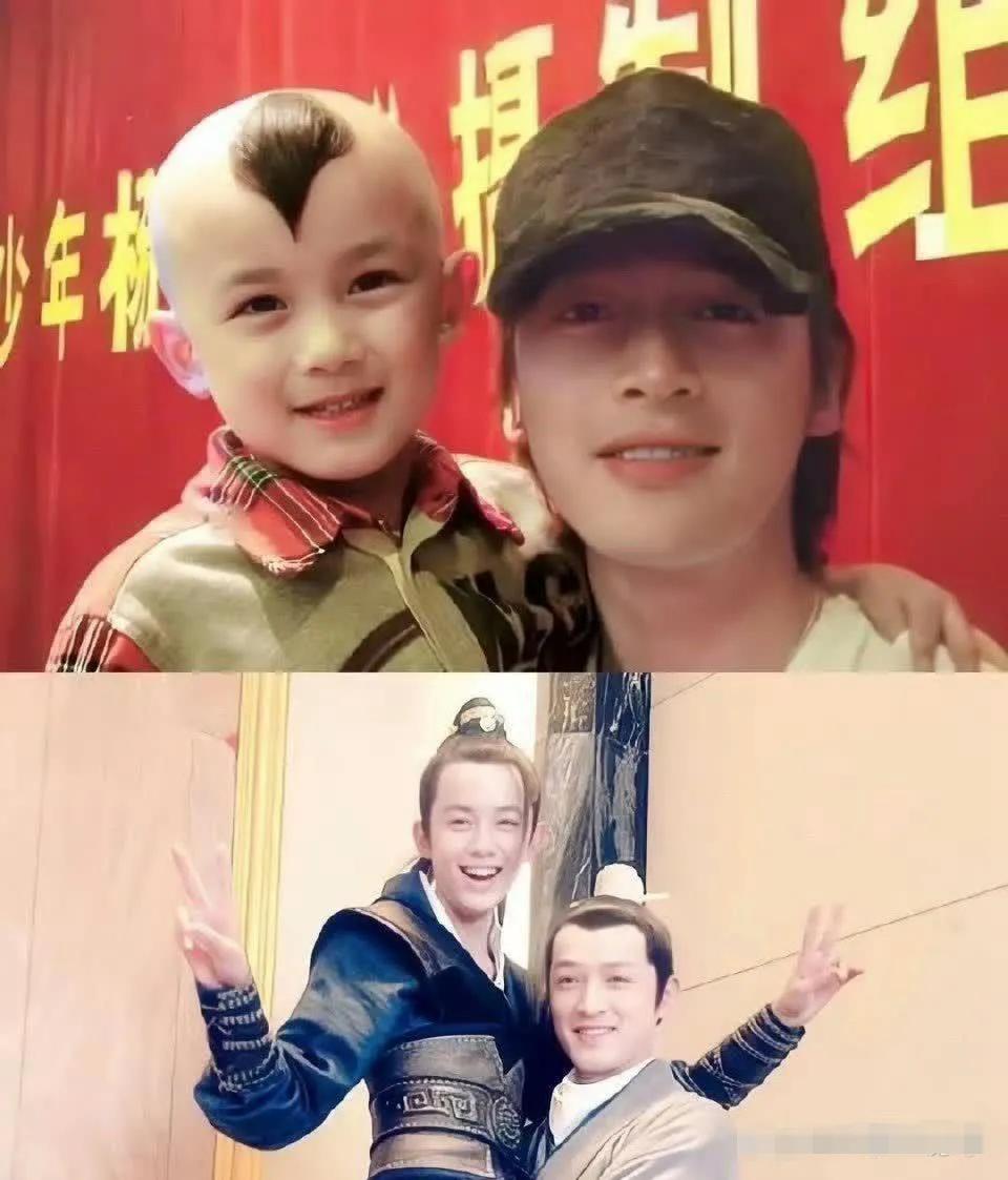 时间会将一个小男孩塑造成一个英俊的男子汉。吴磊从小就在胡歌的怀抱中成长，真的是从