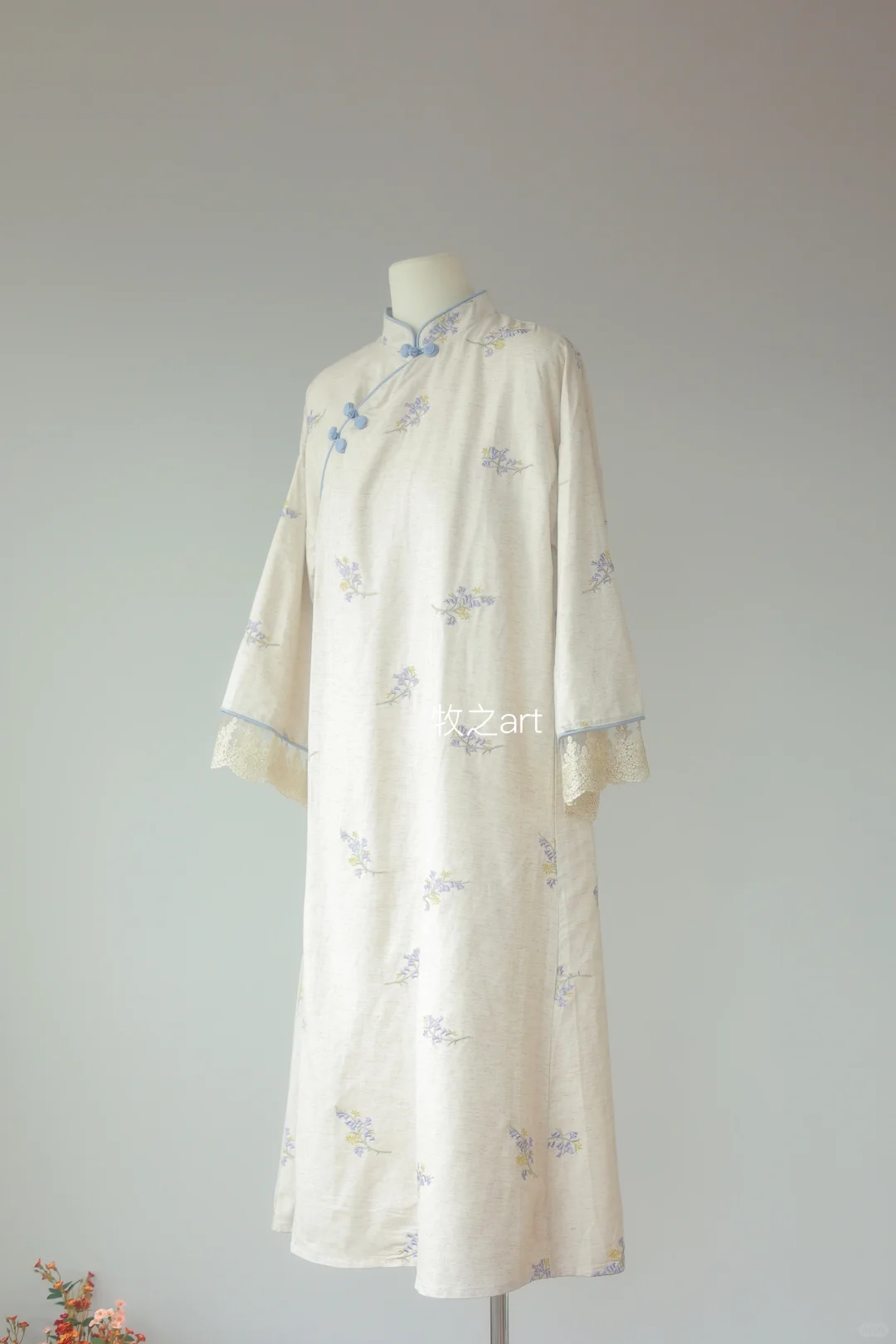 雨露麻棉刺绣｜宽松旗袍裙