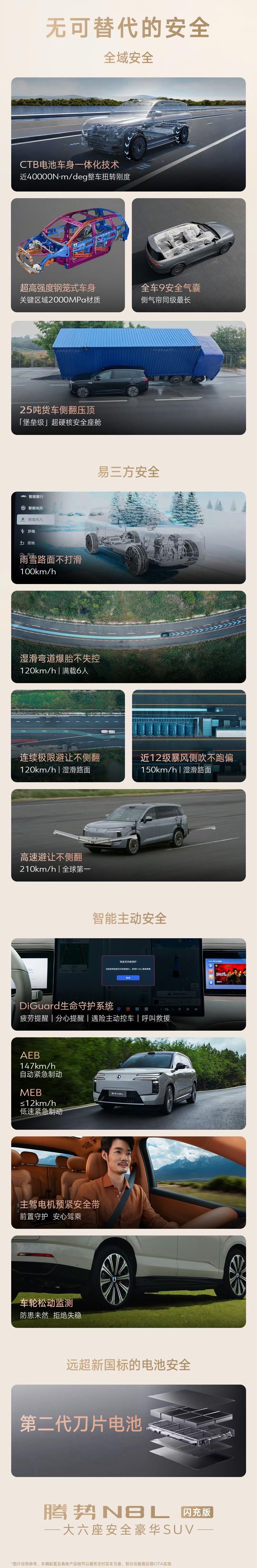 腾势N8L闪充版正式上市 31.98万元起售，安全旗舰说一不二
6月23日晚，腾