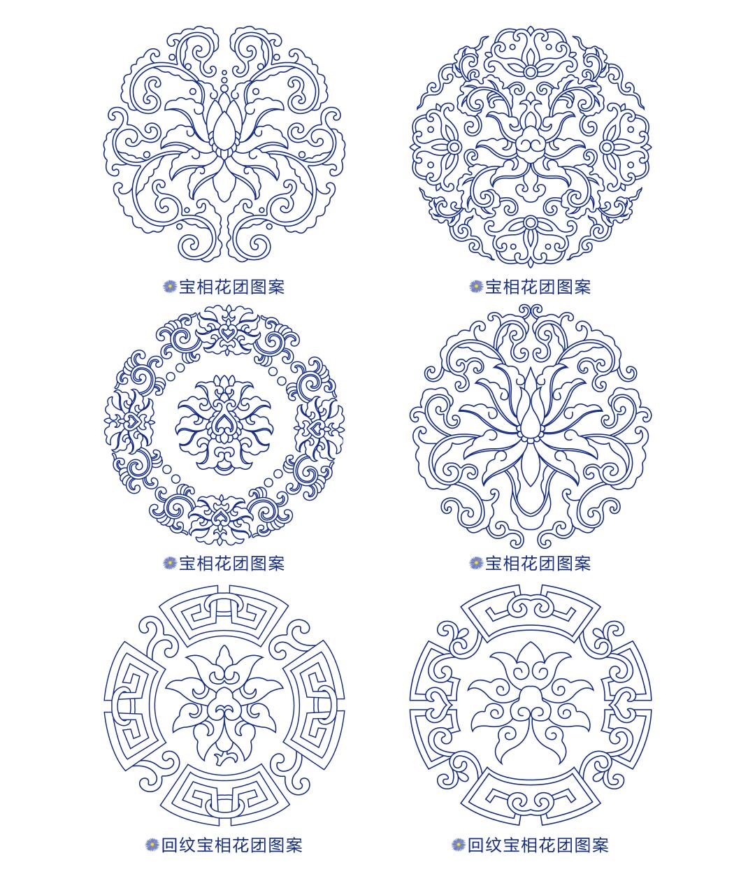传统纹样宝相花团图案