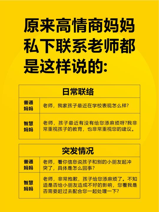 原来高情商妈妈，私下是这样和老师沟通的❗