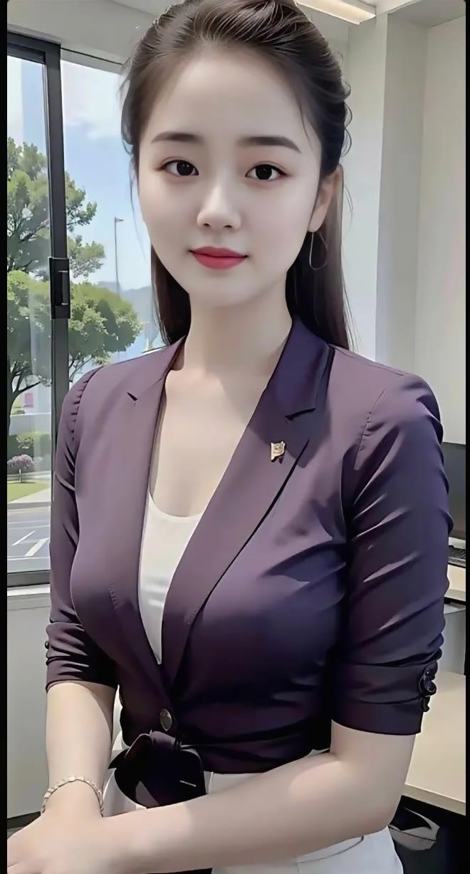 优雅职场风，紫色西装搭配白色内搭，自信满满！💼✨