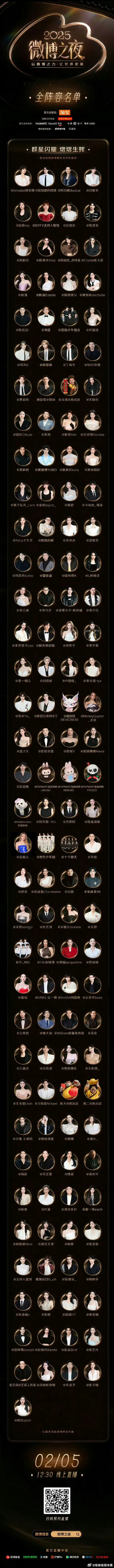 微博之夜全阵容名单出炉 有你喜欢的明星吗微博之夜