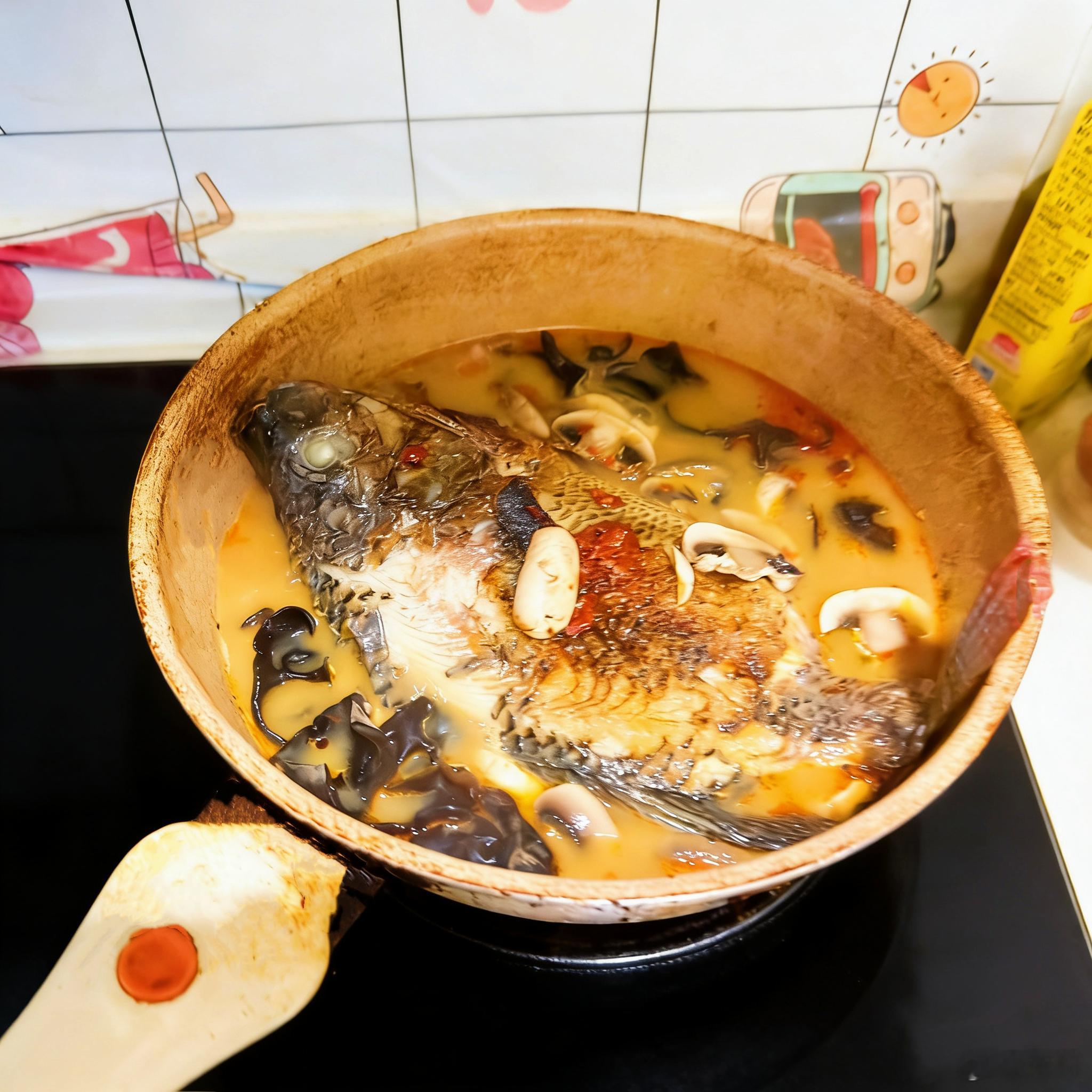 从楼下超市拎回一条宰杀好的活鱼，下锅时它居然还能活蹦乱跳，直接把我也吓得原地弹跳