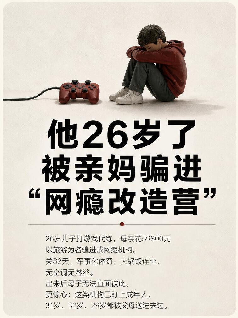 26岁游戏代练被母亲骗进戒网瘾机构全亚洲招生、600到800人的规模、成人孩子混
