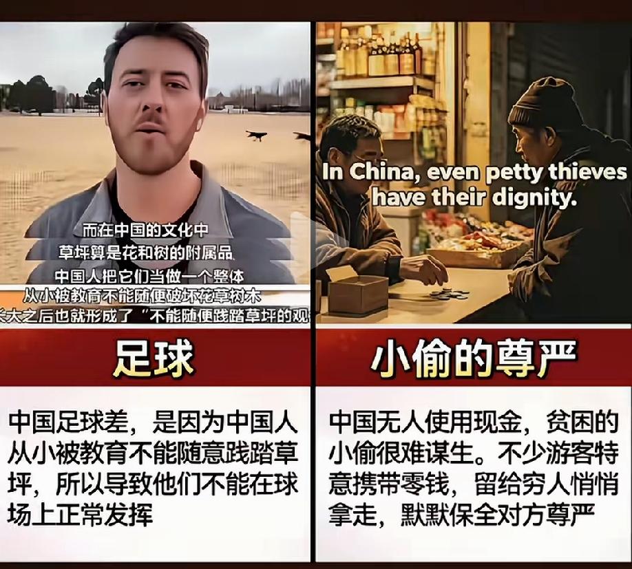 国家强大了，自然有人替你辩解。
有人听说中国足球不行，嘿嘿嘿，第一想到的竟然是，