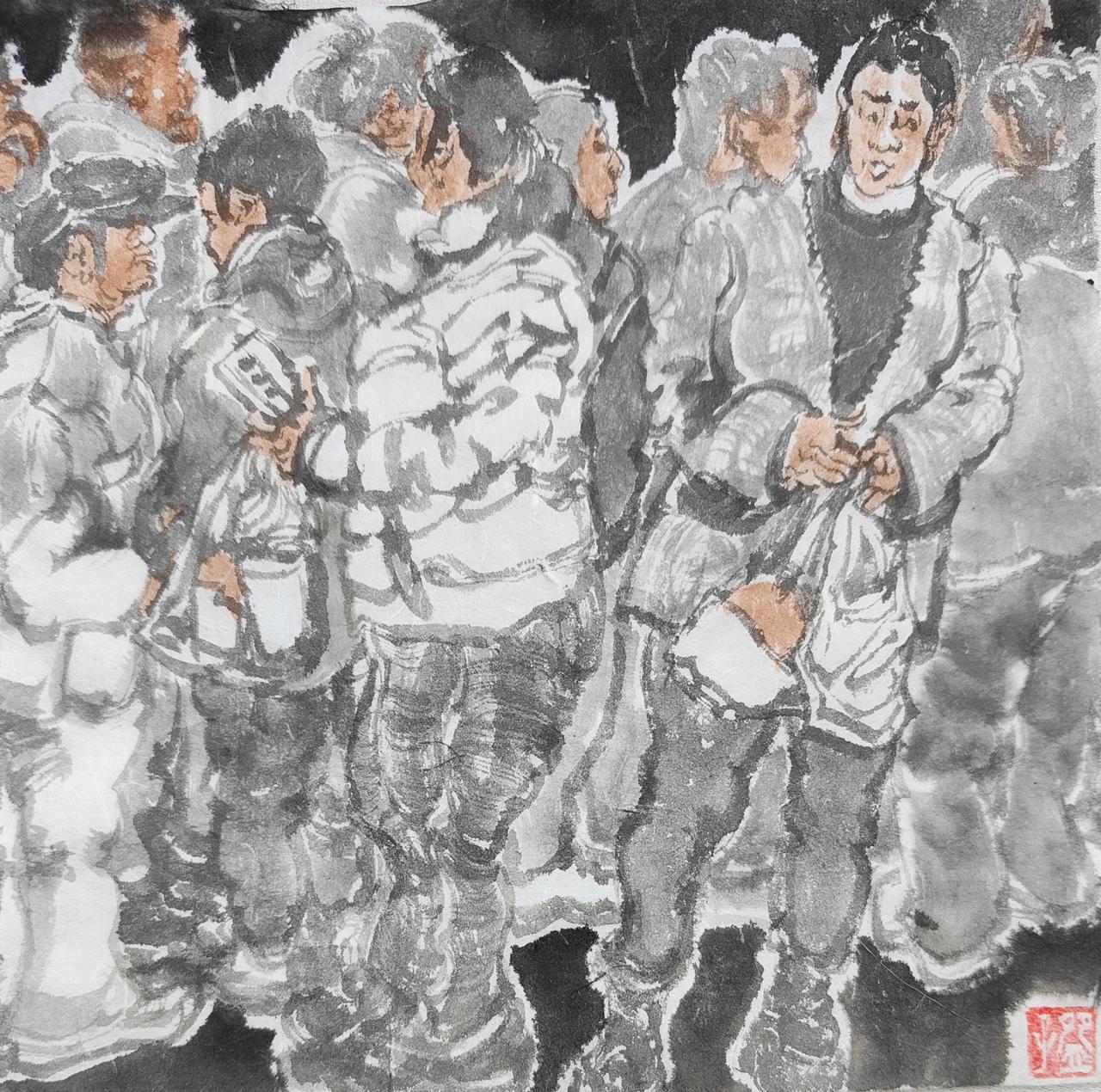 碗子的纸片水墨《一撇，俱是人间》