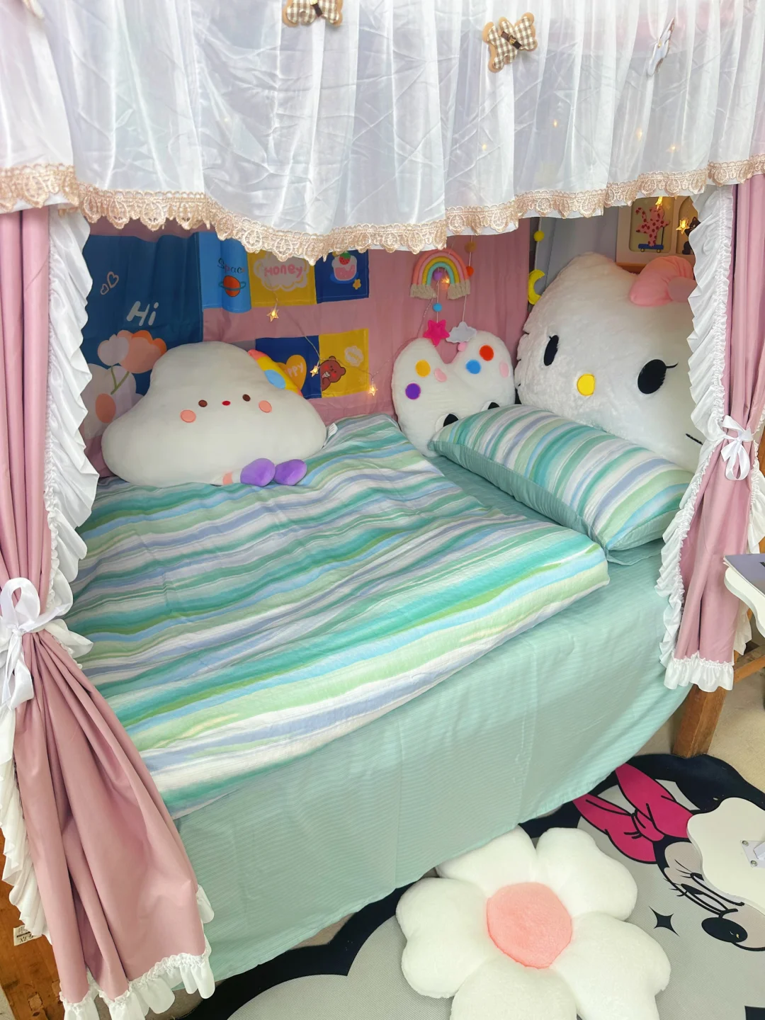 宿舍布置｜我的少女心小床🎀