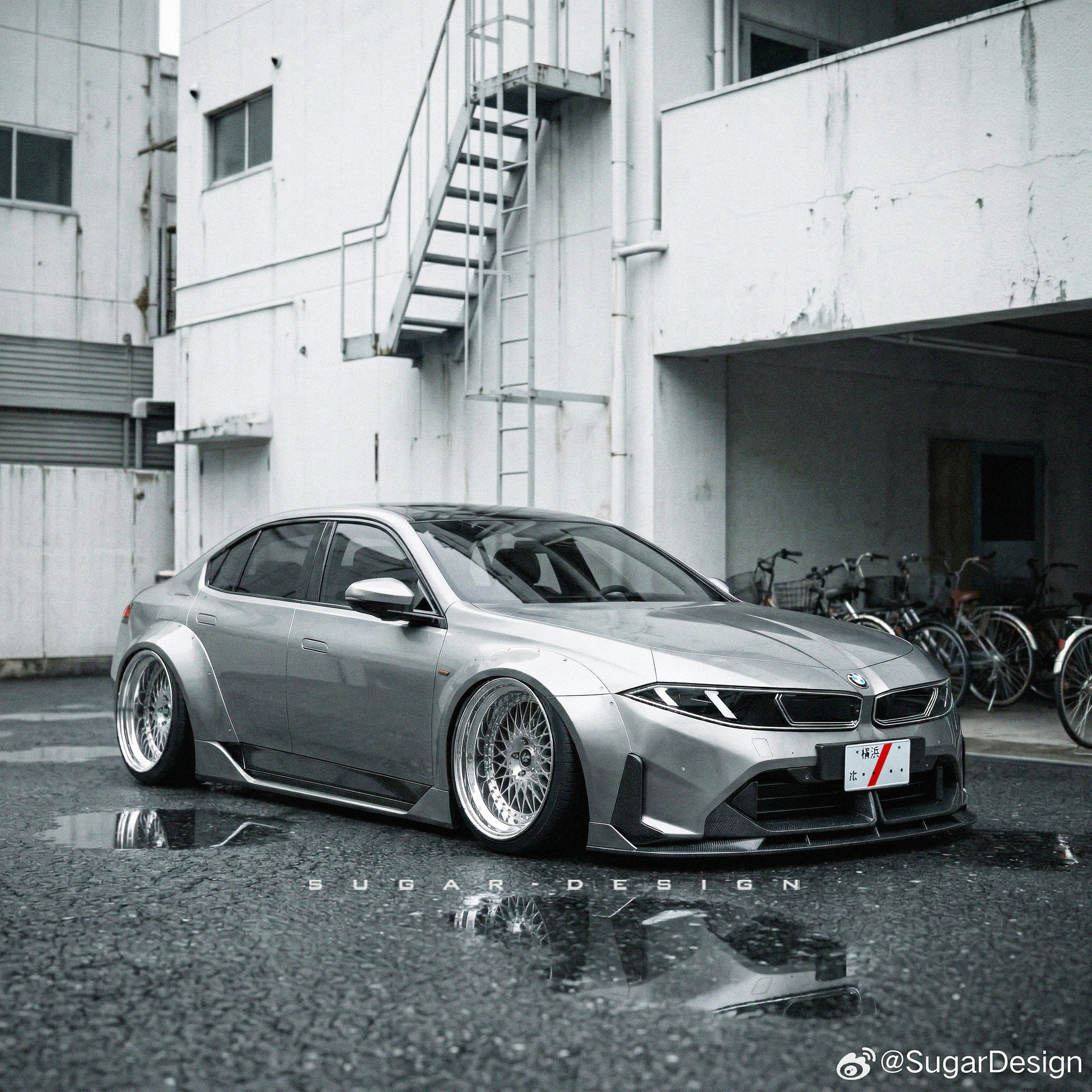 新车前沿预览我与汽车的日常 宝马新i3太厚？那就改装一下姿态一低，抛边轮毂一加，