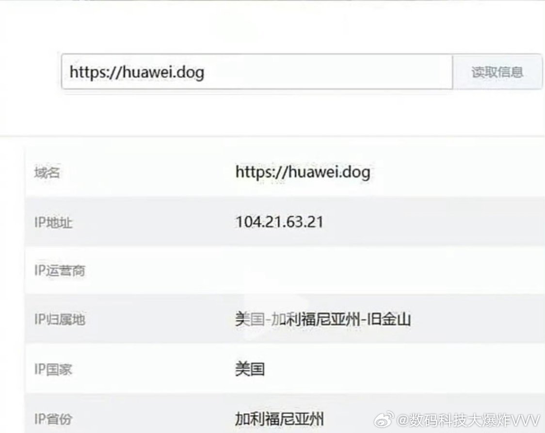 huawei.dog IP归属地：美国加利福尼亚州-旧金山，这算不算境外势力？ 