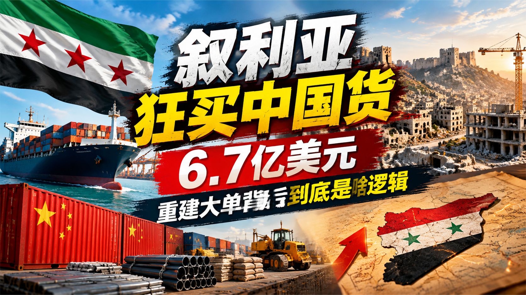 叙利亚这半年狂买中国货6.7亿美元，重建大单背后到底是啥逻辑
