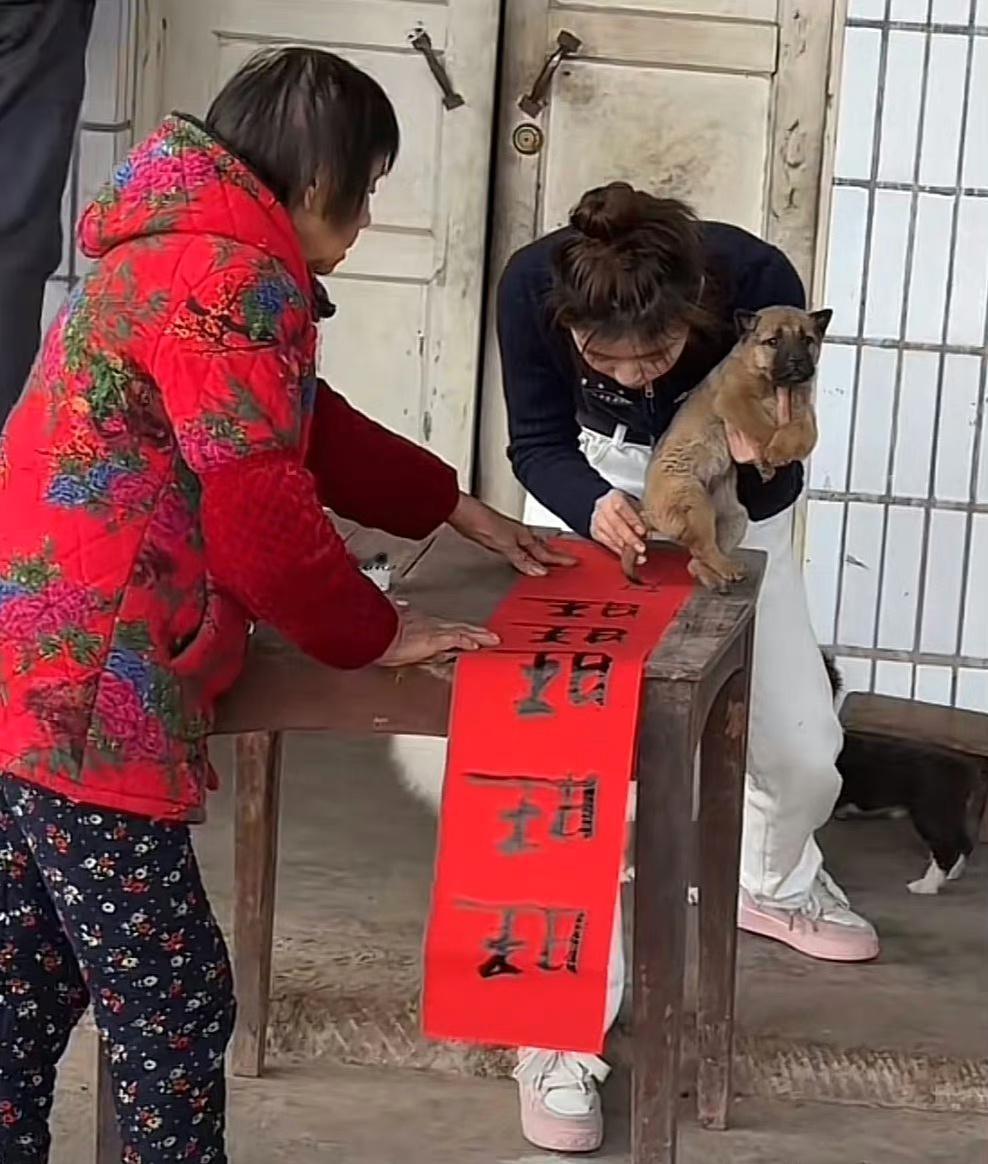 #龙年造梗大赛# 没有毛笔，狗狗贡献尾巴，狗好，人写字弄脏狗尾巴，人坏 ​​​