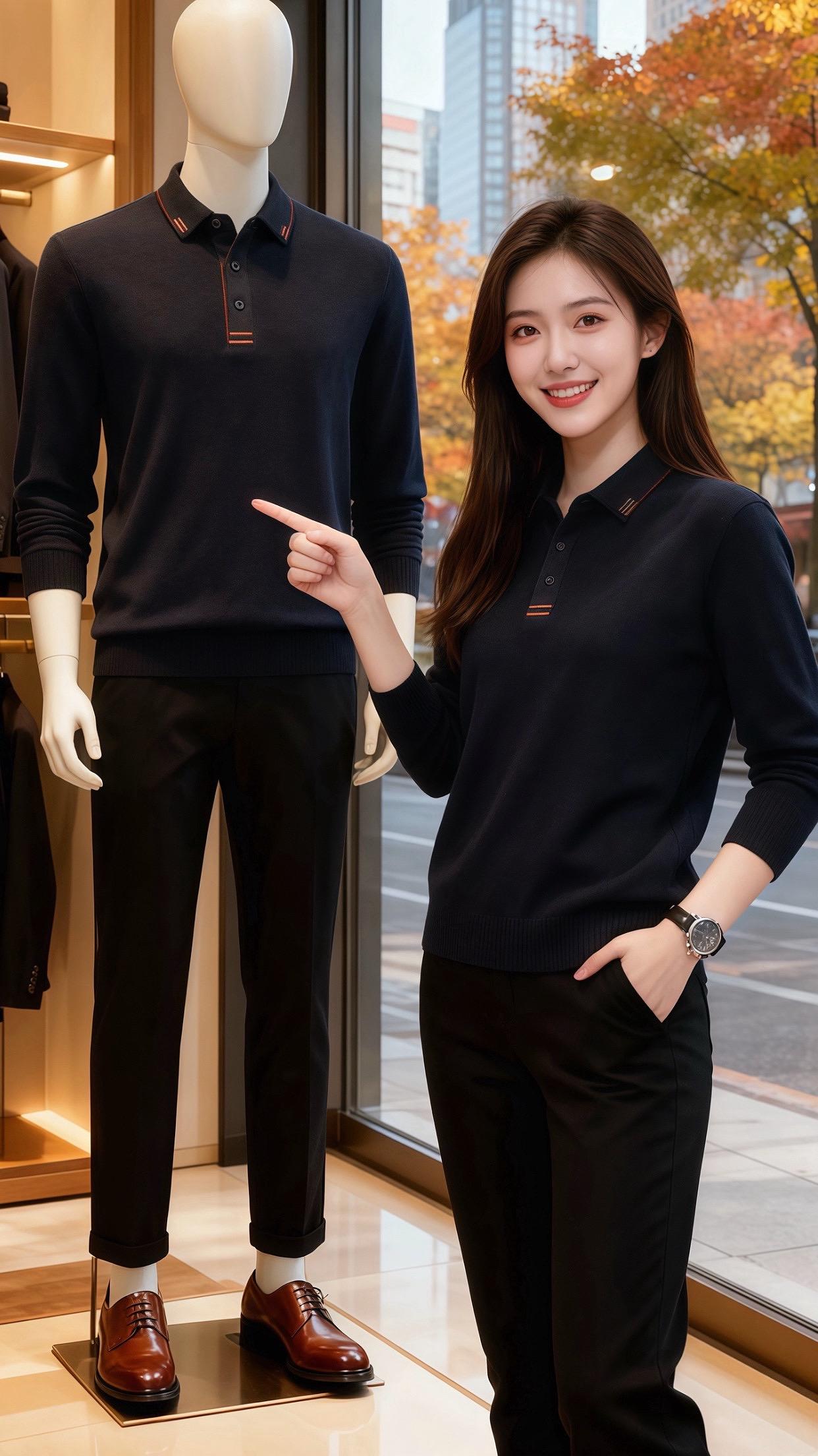 秋雨裹着桂香漫进橱窗时，周也在男装区看见苏晚。她穿他选的藏青针织Pol...