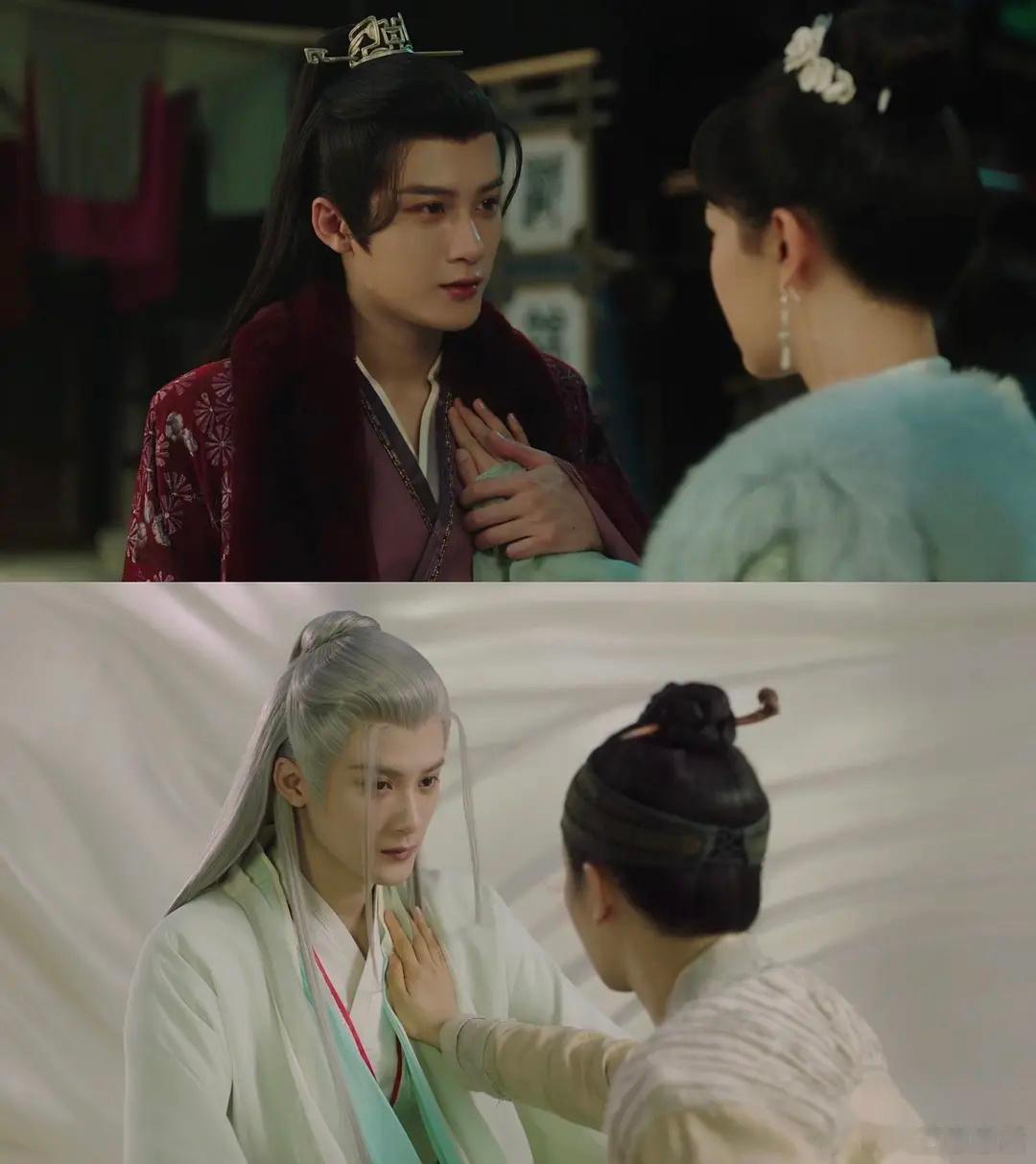 #小夭捂相柳心口vs小夭捂防风邶心口# 小夭给相柳中蛊时，摸相柳的心口是在惊叹于