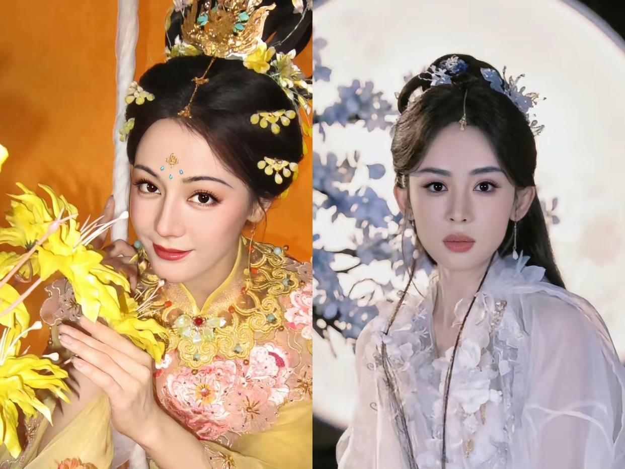 谁能想到今天晚上的嫦娥是两个新疆美女，关键确实美 ​​​