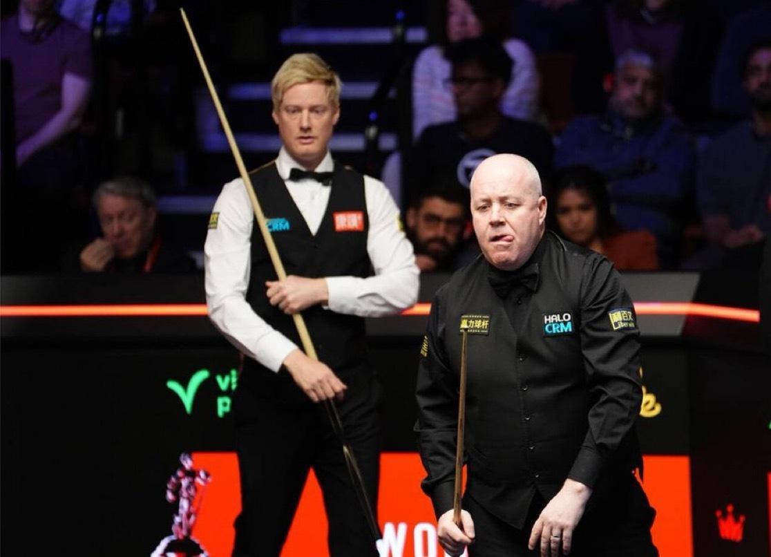 希金斯6比6罗伯逊 两人是进行世锦赛四分之一决赛第二阶段的8局，前4局的较量中罗