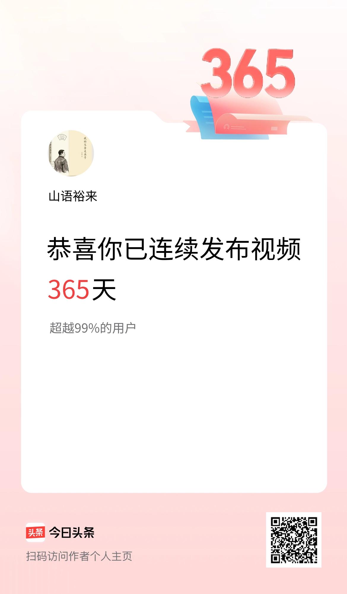 我在头条连续视频投稿365天