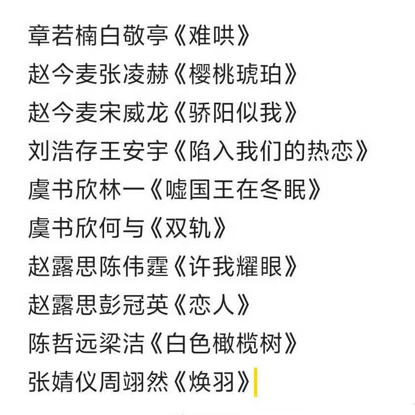 突然看到明年即将播出的现偶合集，最期待的应该是白敬亭的难哄跟张凌赫刚杀青结束的樱