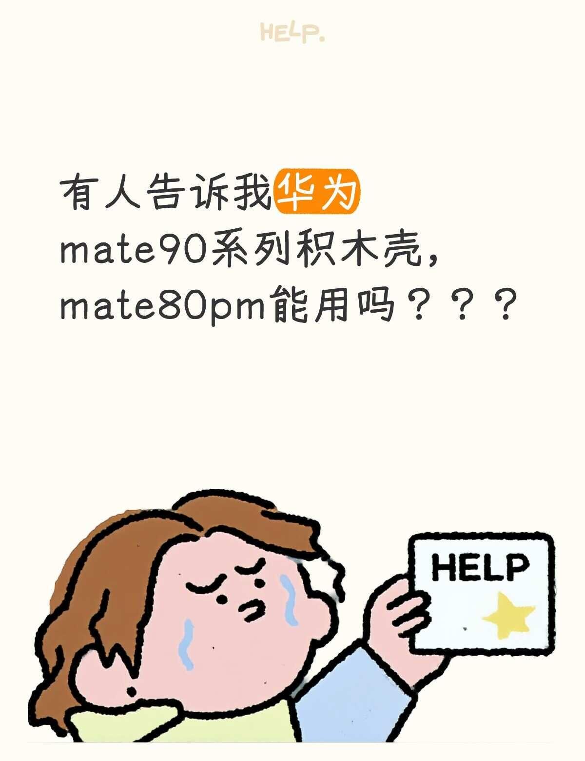 有人告诉我华为mate90系列积木壳，mate80pm能用吗？？？