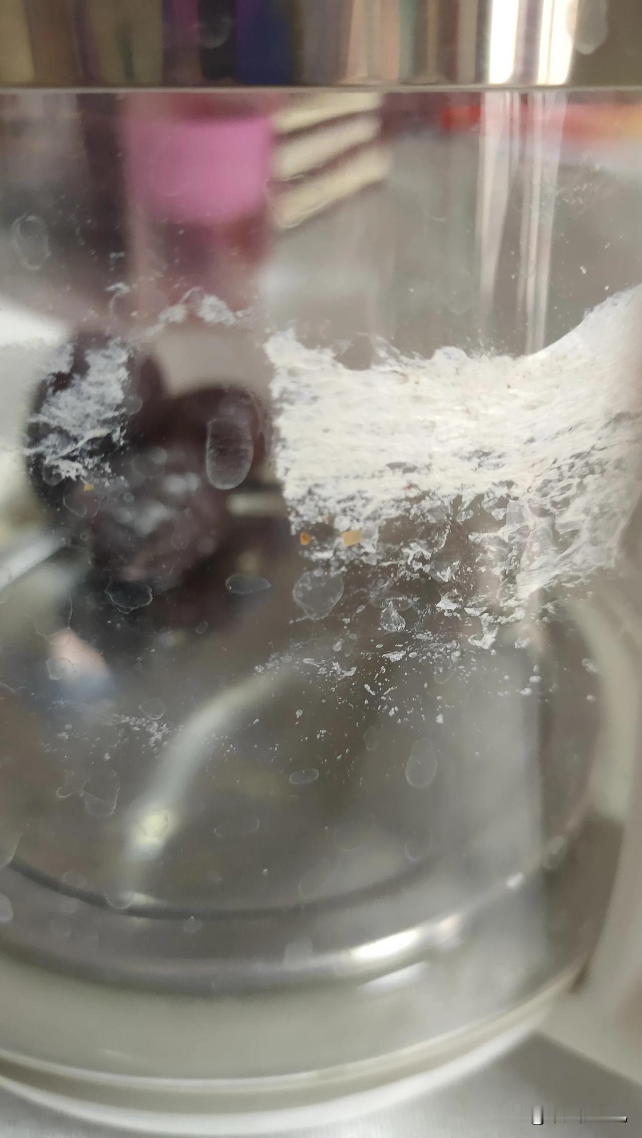 这白沫沫到底是什么呀？
煮了点儿红枣汤，
煮的时间太长了，
然后然后壶壁上出现了