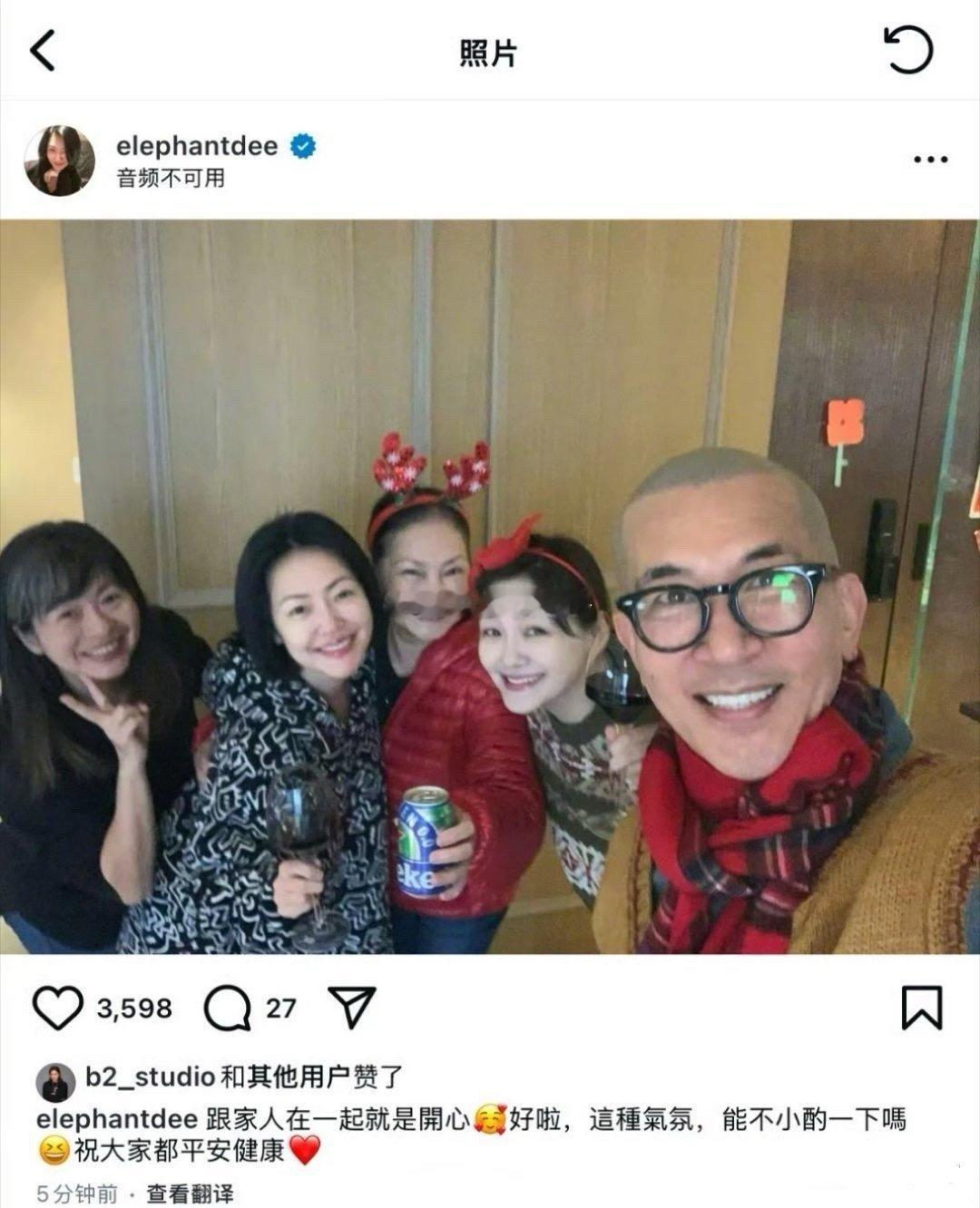 小S在ins上晒出全家大合照，大S和具俊晔也在，很明显她非常满意现在的姐夫 