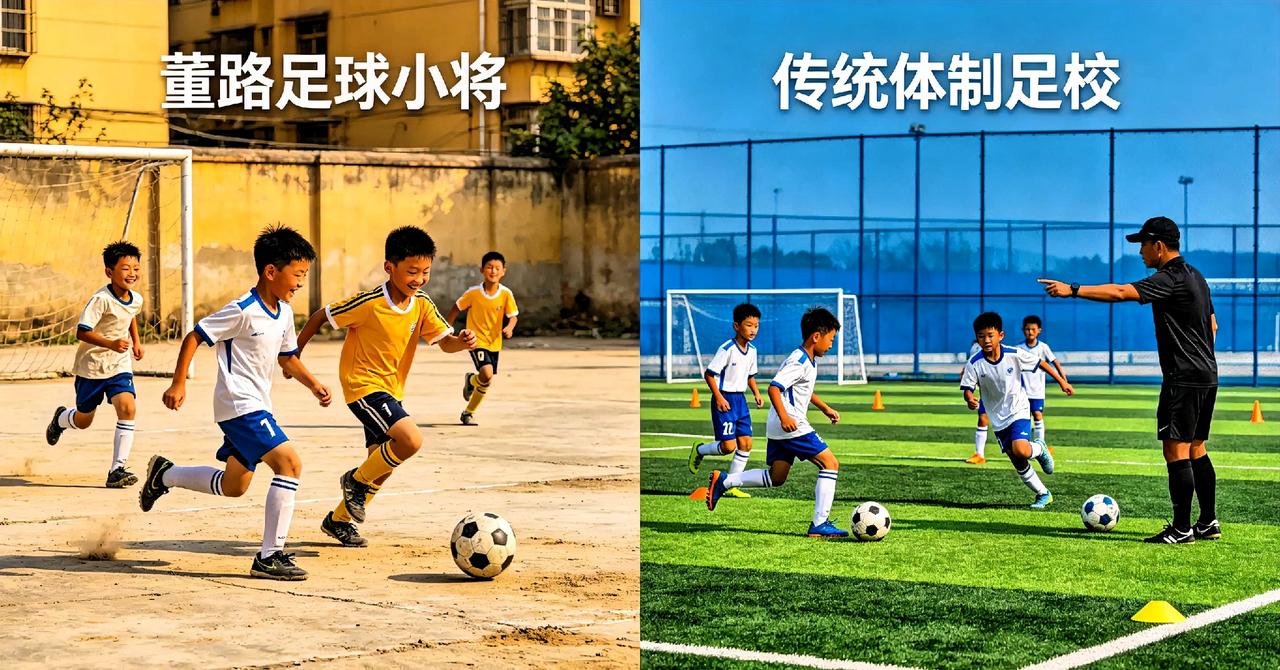 董路足球小将VS传统体制足校 精简对比
 
一、训练理念
 
足球小将主打以赛代