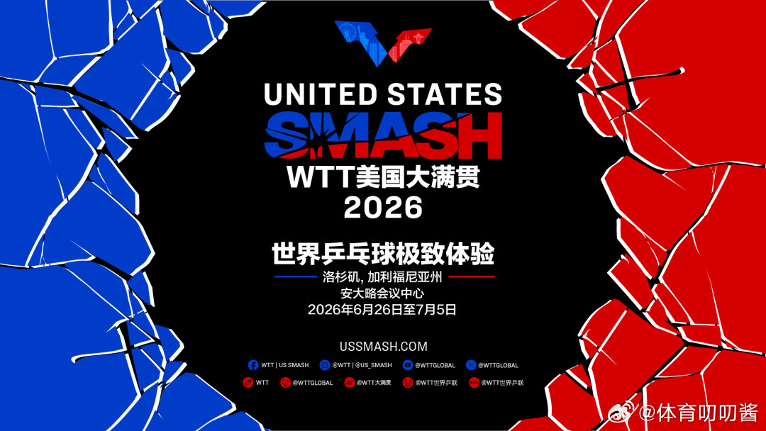 WTT美国大满贯落户洛杉矶 WTT正式宣布：2026年美国大满贯将在加利福尼亚州