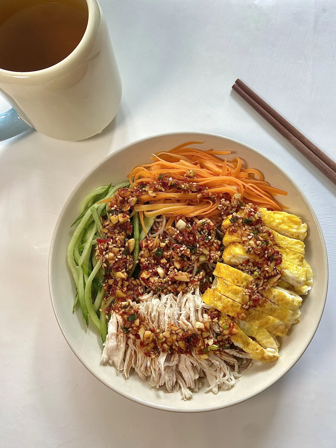 快乐减脂餐｜480卡鸡丝面