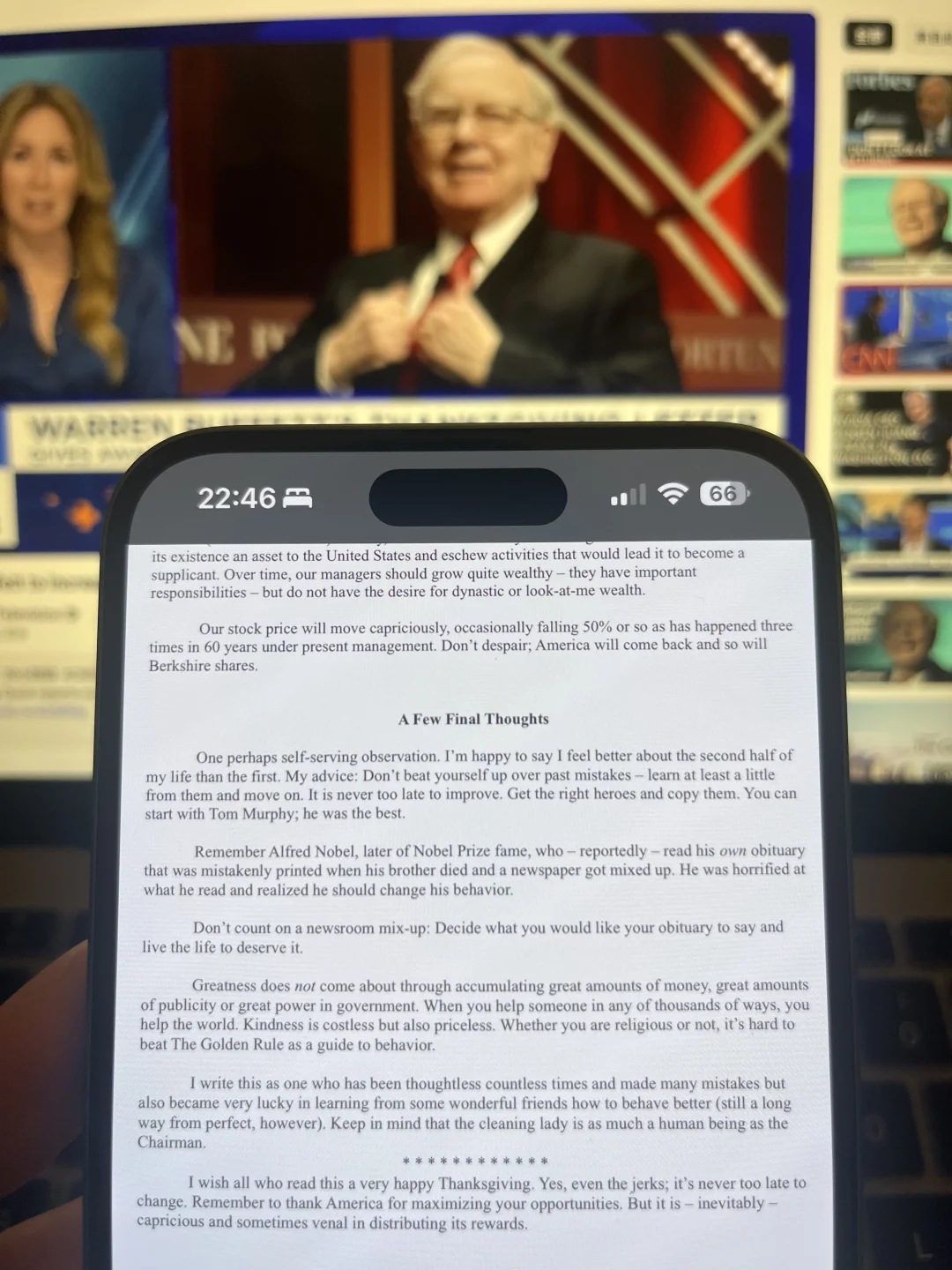 巴菲特最后来信：慎重选择榜样，并效仿他们