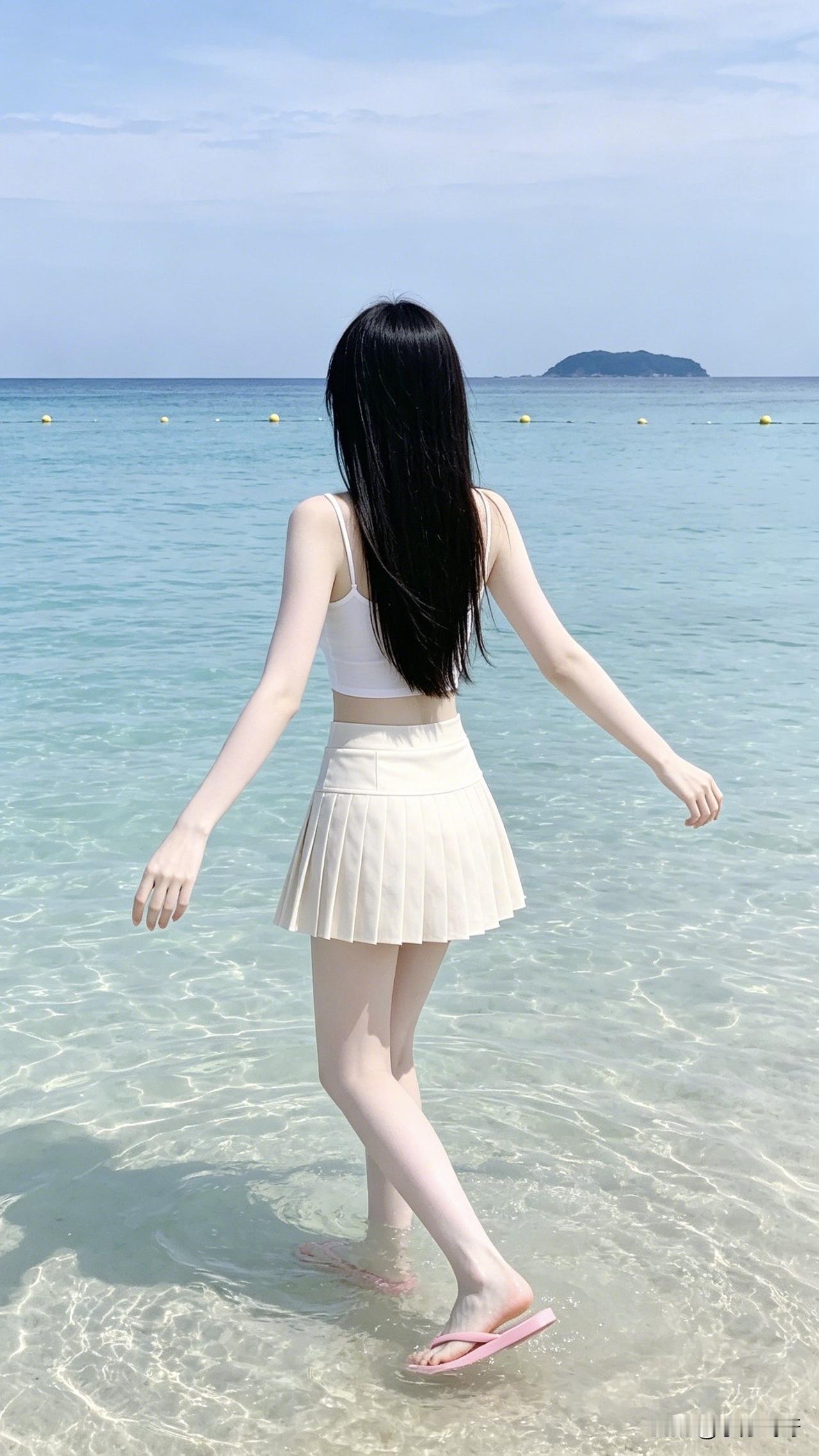 夏日生活打卡季：拥抱不一定需要两个人，一个人也可以，拥抱大海。[耶]