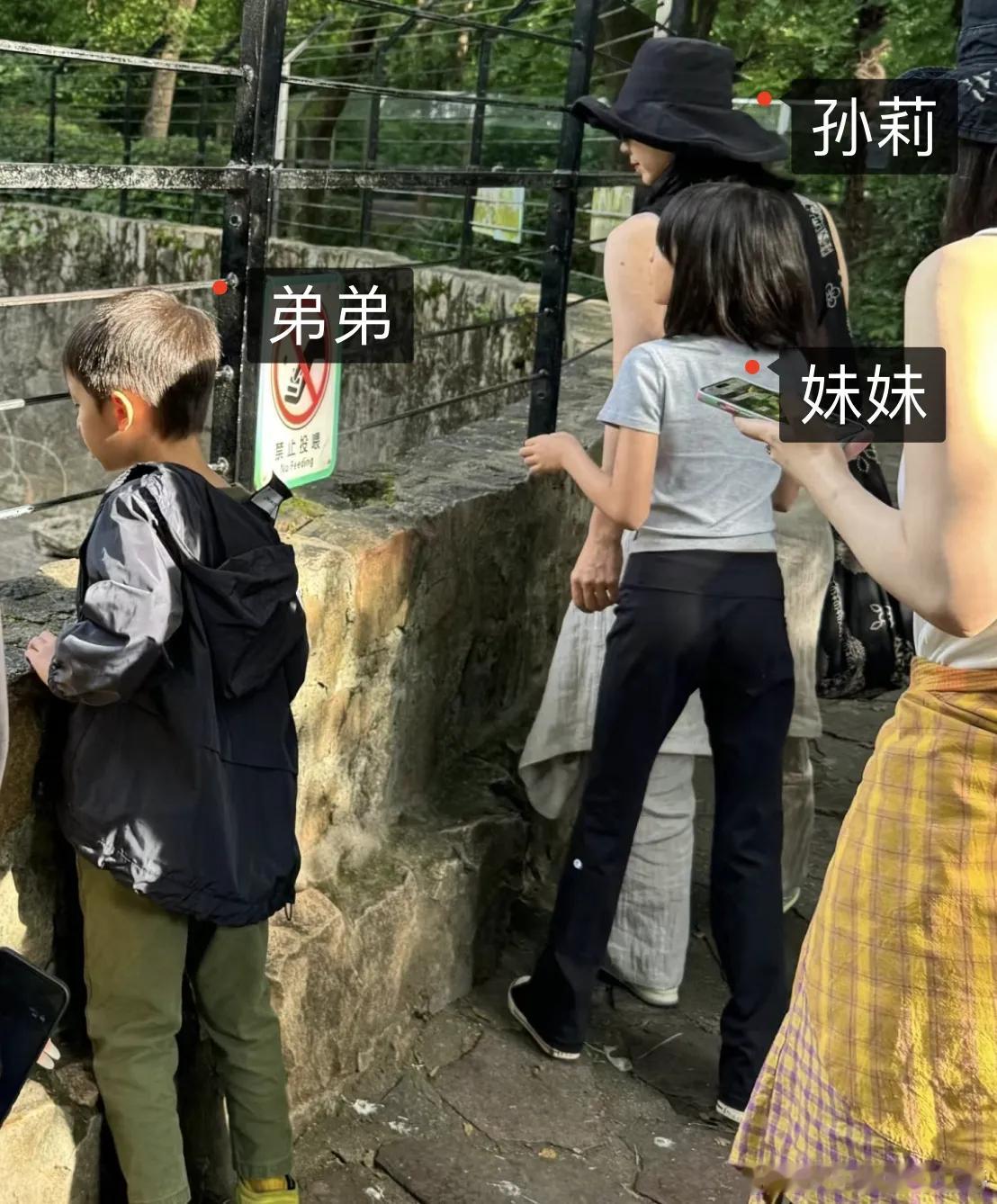 #孙莉带儿女出游##偶遇孙莉带儿女出游# 偶遇孙莉携仨子女出游，多多背影气质佳，