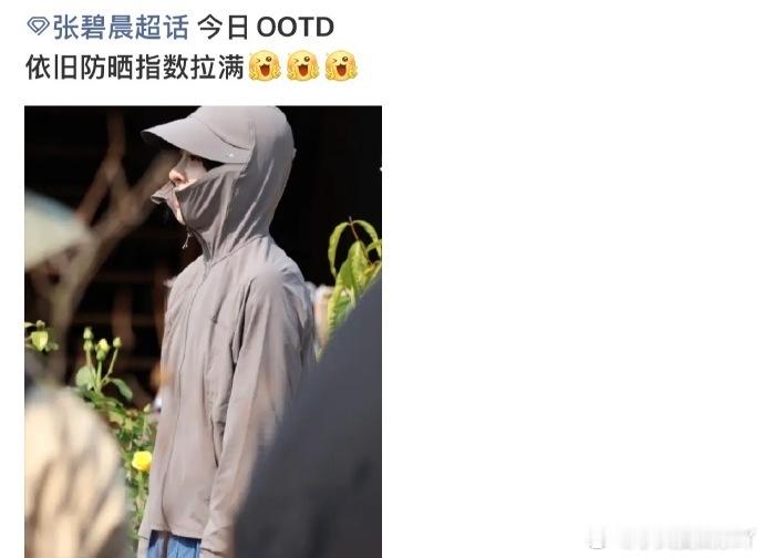 张碧晨养蜂穿搭张碧晨把防晒焊在身上了内娱女明星防晒内卷，张碧晨直接凭养蜂穿搭胜出