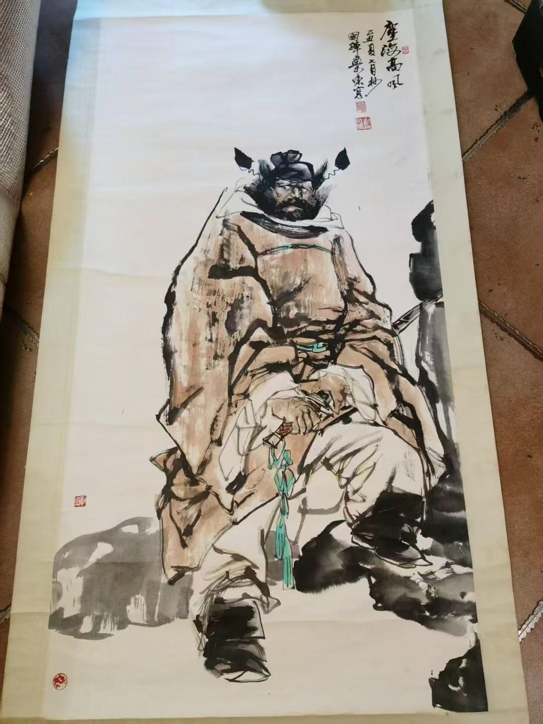 这是我在西泠拍的刘国辉先生的人物画《尘海高风》！
这张钟馗好：正气凛然，大气磅礴