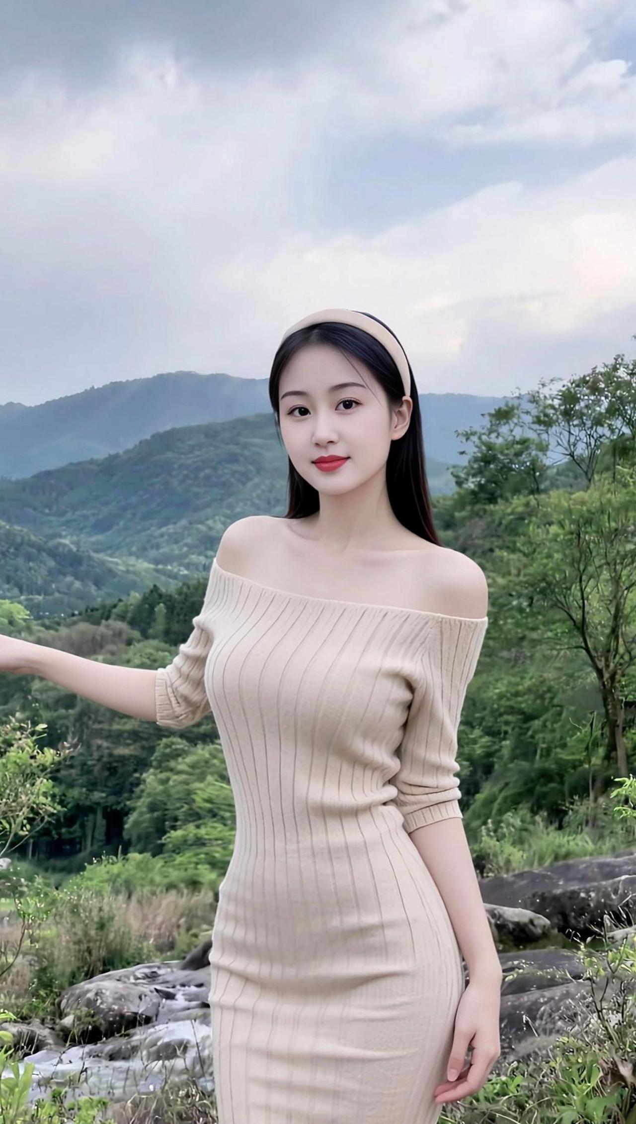 AI山野露肩照 颜值随拍 气质穿搭 农村生活 找对穿搭风格就像开挂