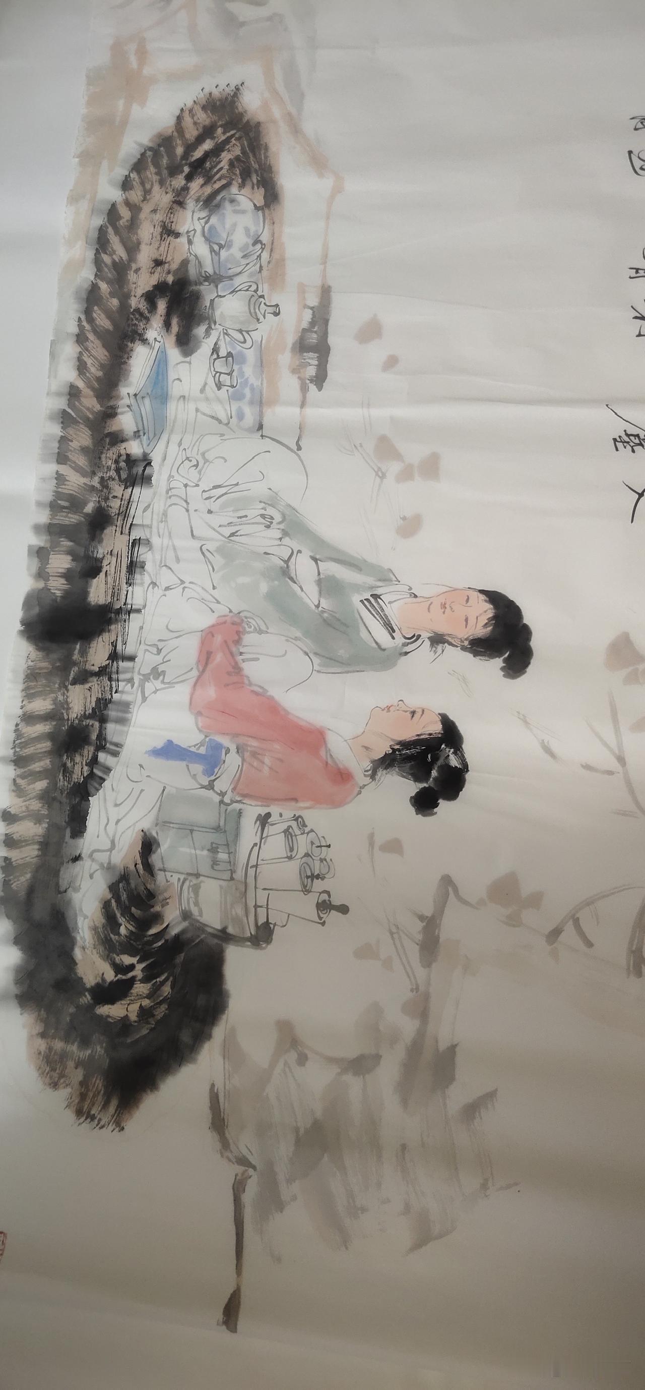 人物画作品赏析林伟老师人物画欣赏，谢谢好友们支持、鼓励，祝大家天天开心快乐，心想