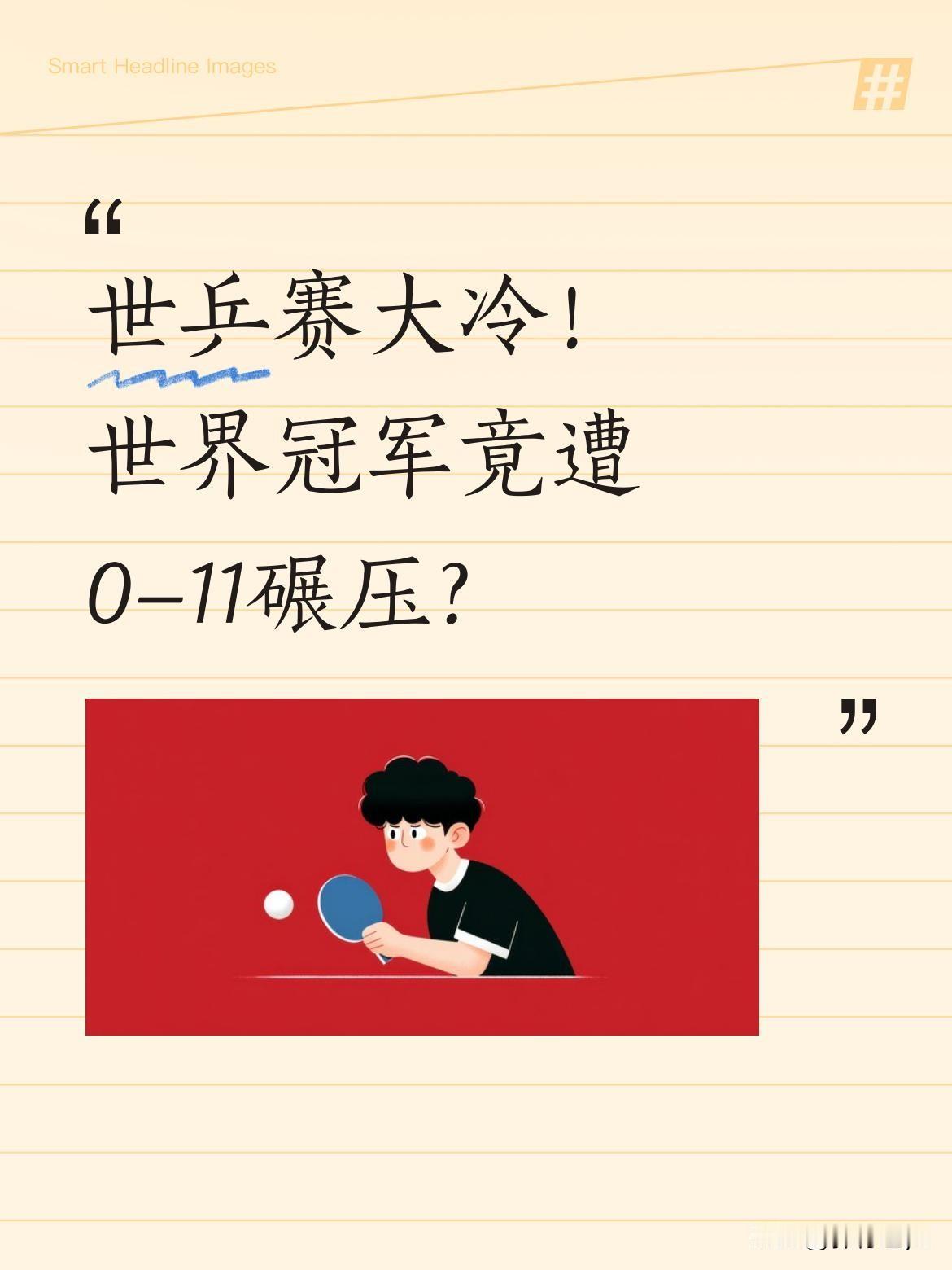 世乒赛大冷！世界冠军竟遭0-11碾压？
伦敦世乒赛男团16强赛上演戏剧性逆转。国
