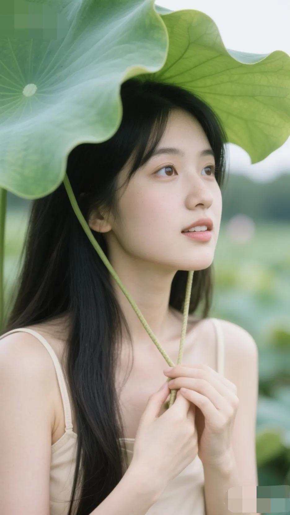 莲叶遮面，清风拂面。晚风轻拂水面 荷间泛舟