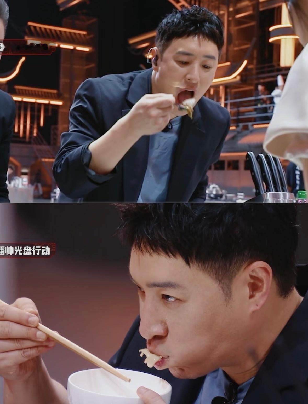 潘玮柏碍于身份只吃了三碗 液断就是夜里不断吃饭，唯一放不下的就是筷子，我和潘玮柏