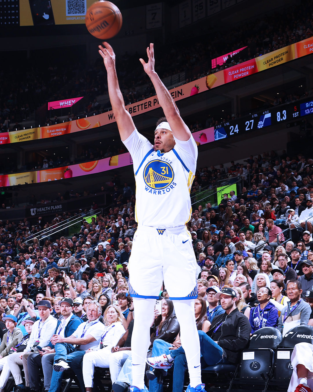 赛斯-库里13分，3助攻，1篮板。勇士vs爵士