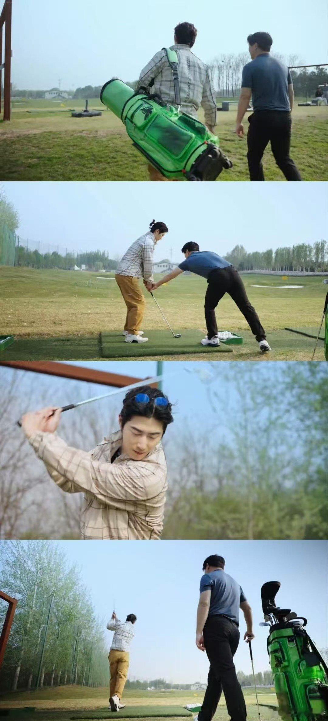 窦骁放假打高尔夫窦骁假日老钱风 窦骁假日老钱风，满满的松弛感 