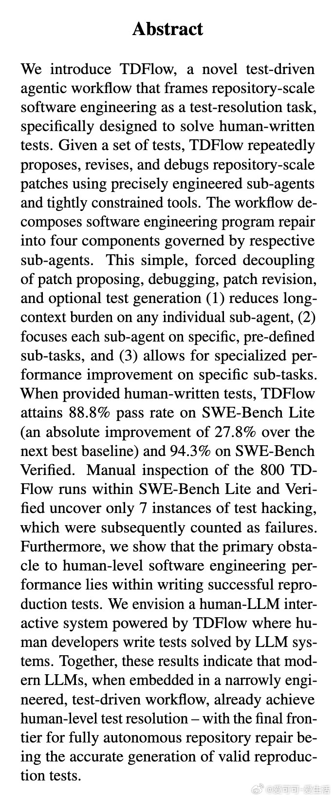 [LG]《TDFlow: Agentic Workflows for Test 