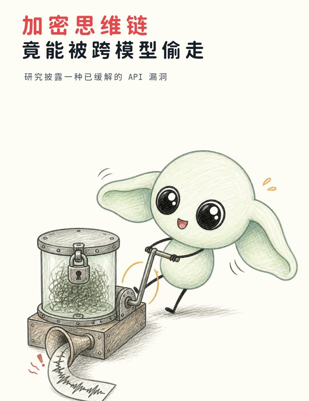 加密思维链竟能被跨模型偷走
研究团队发现，三家主流大模型 API 返回给客户端的