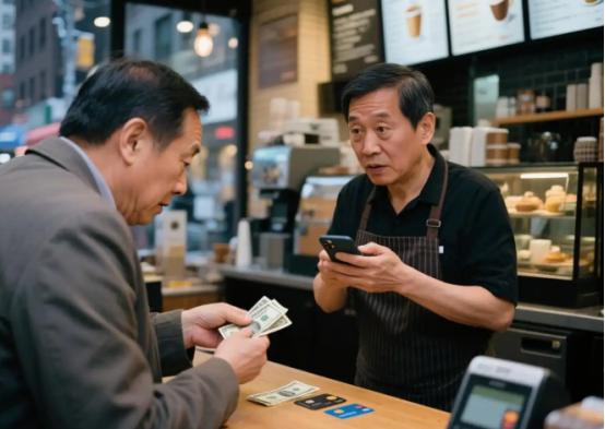 一位美国华人表示，中国的手机支付是最傻的事情，每次都需要掏出手机扫码，输入密码才