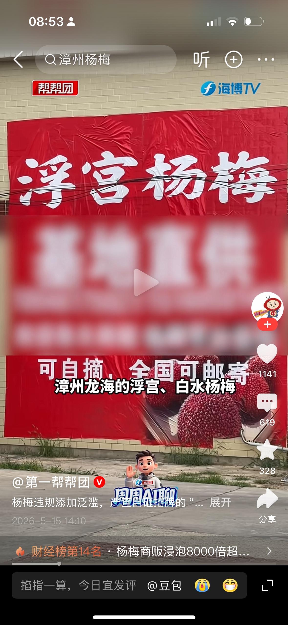 漳州龙海的浮宫，白水杨梅正在上市的季节，古人的诗词＂众人但变甜是蜜，宁知奇处是微