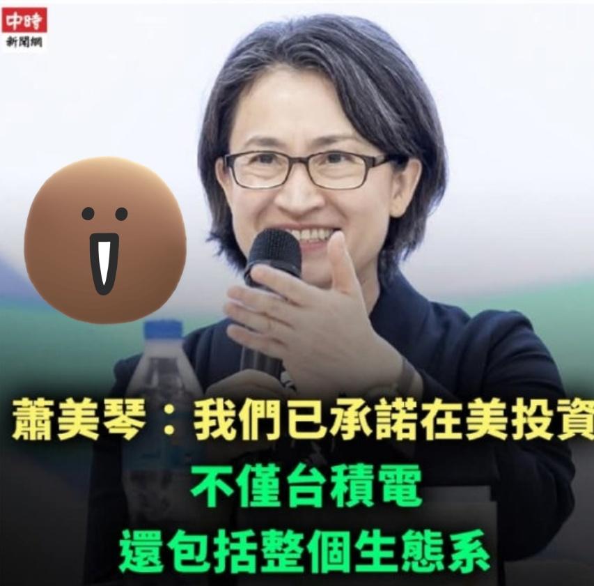 作为台当局副领导人，萧美琴竟当着全世界面承诺，要把台积电乃至整个芯片生态系统搬到