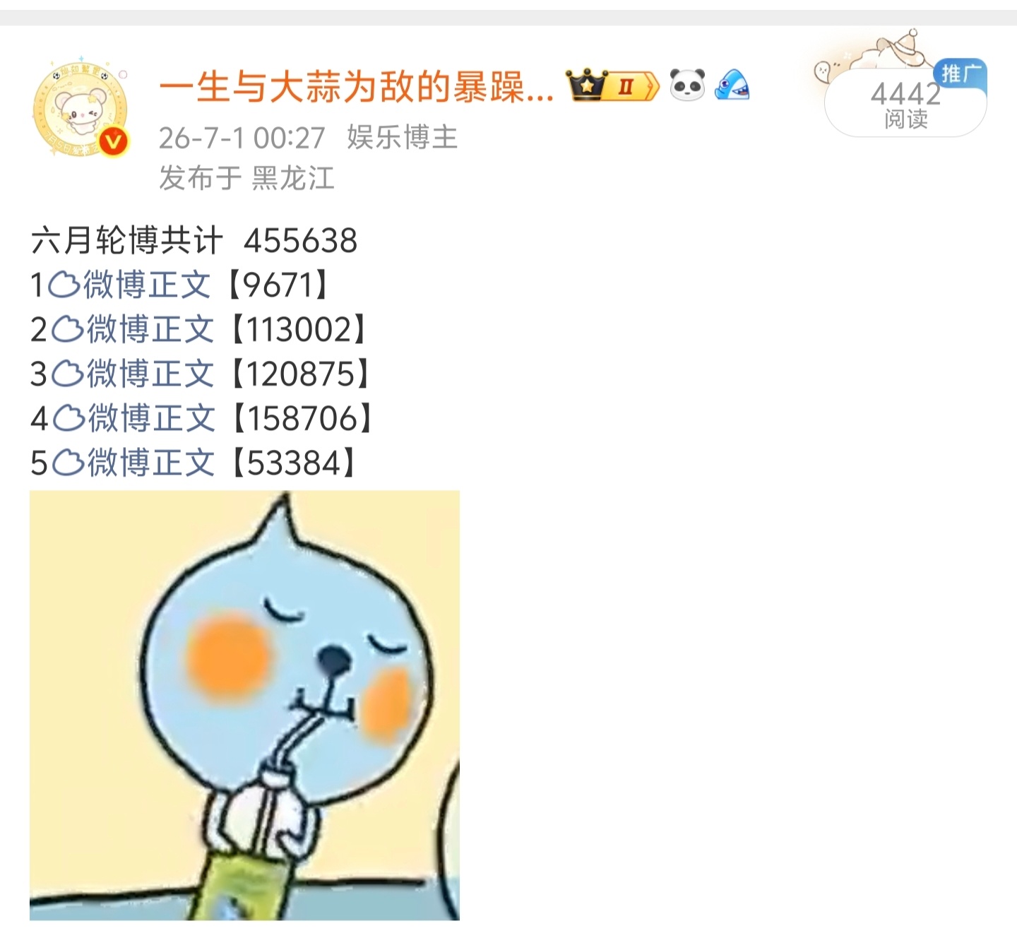 一年了，轮播机制是下滑的，但是我的数量是上升的我出师了呜呜呜 