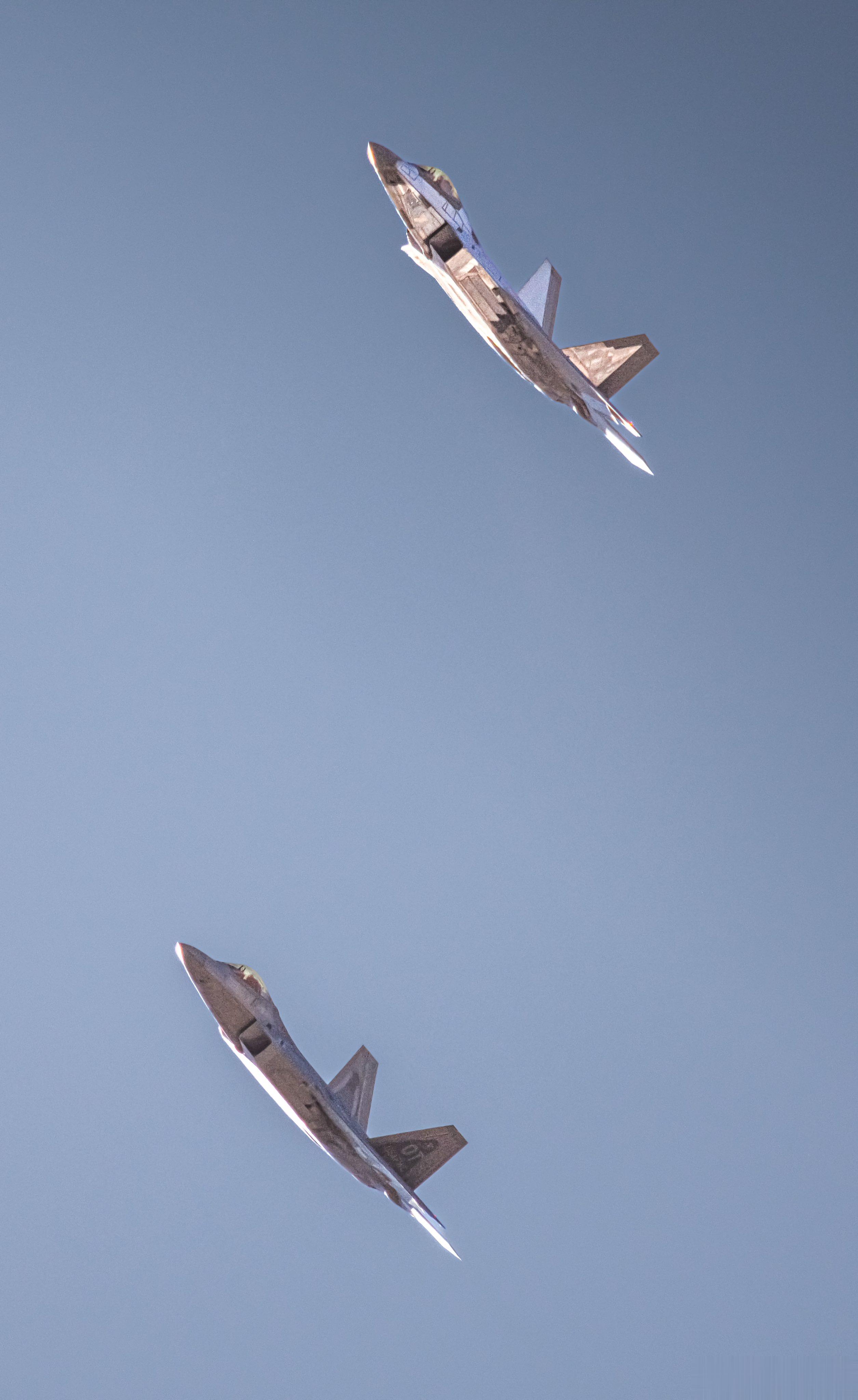 内利斯上空出现的两种涂装F-22#航空[超话]##武器装备[超话]# ​​​