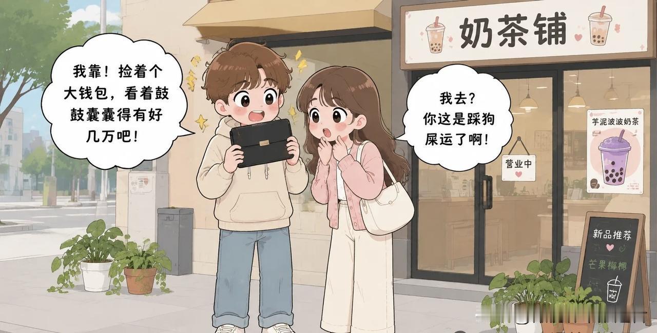 搞笑漫画：我去？这是踩狗屎运了！生活化搞笑漫画 漫画小趣味
